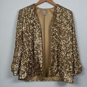 Chico's Gold Sequin Blazer, Size 0 (sm 4/6), Excellent Condition!